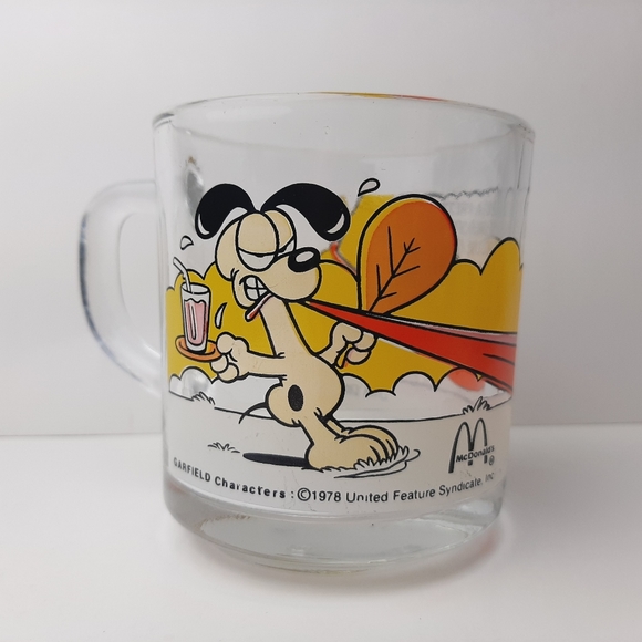 🍒 Vintage Garfield McDonalds Promotional Mug Glass Coffee Cup - Picture 8 of 12